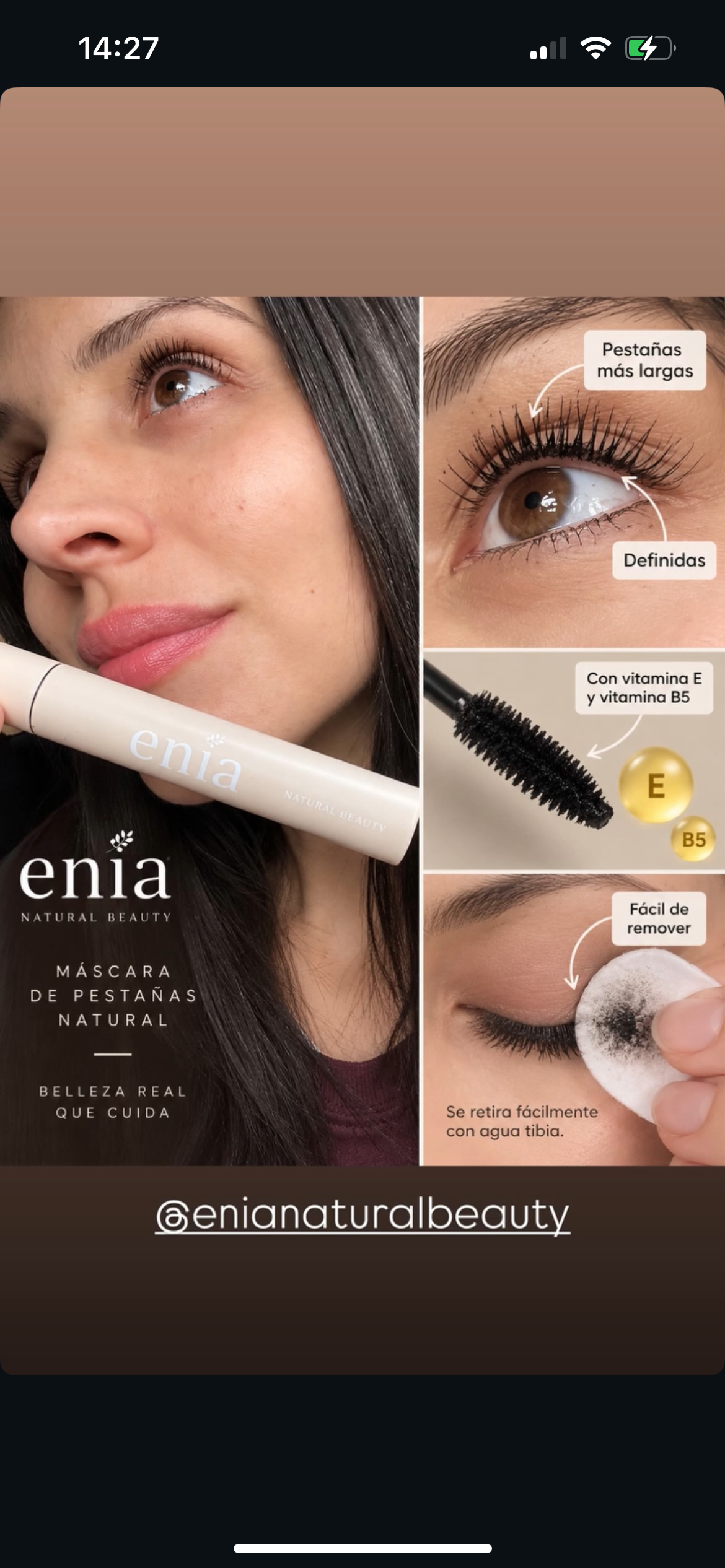 Máscara de pestañas Natural Enia 🌿